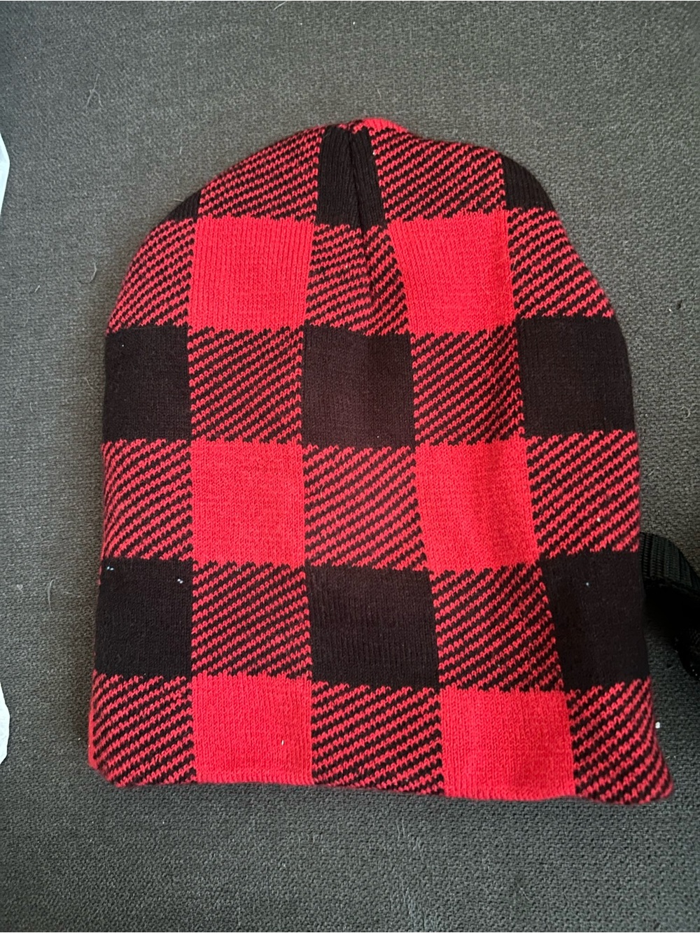 Red & Black Buffalo Plaid Beanie